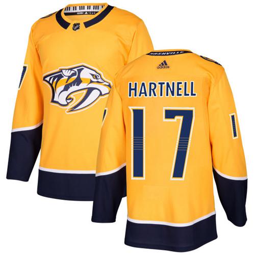 Adidas Predators #17 Scott Hartnell Yellow Home Authentic Stitched Youth NHL Jersey